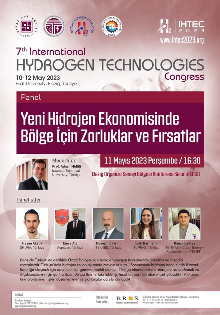 Yeni Hidrojen Ekonomisinde Bölge İçin Zorluklar ve Fırsatlar Konulu Panel Düzenlenecektir
