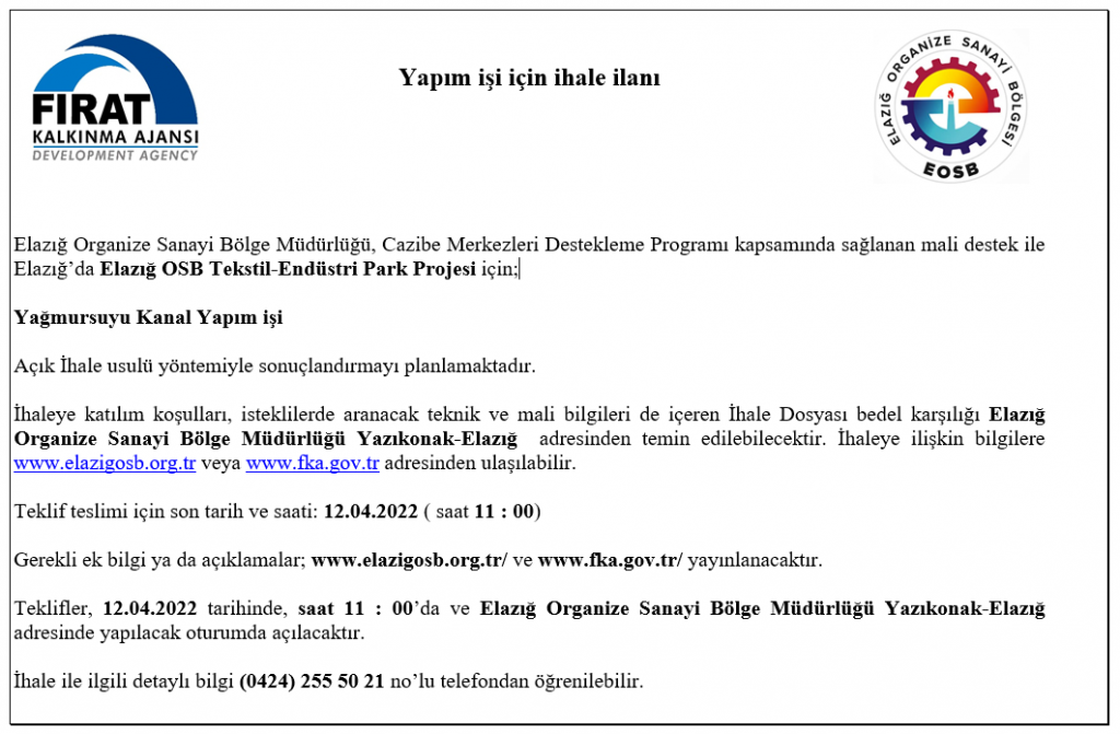 Yağmursuyu Kanal Yapım İşi